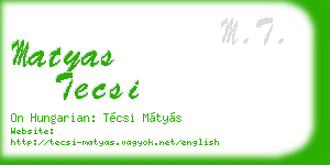 matyas tecsi business card