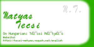 matyas tecsi business card